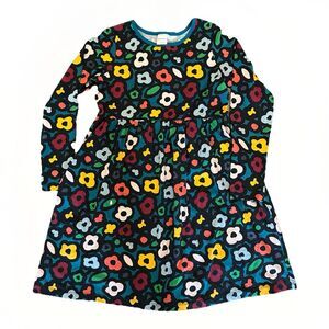 Hanna Andersson Size 12 Elizabeth Play Dress Navy Multi Floral Print Long Sleeve